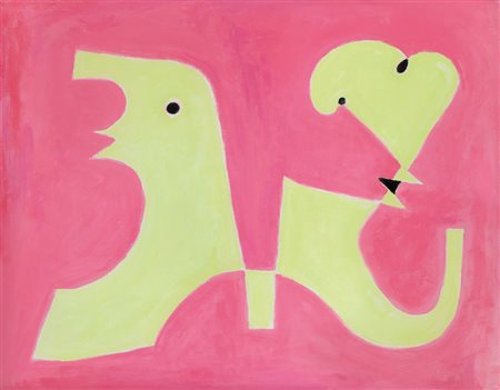 DORFLES GILLO Trieste 1910Due personaggi integrati, 1999acrilici su tela cm....