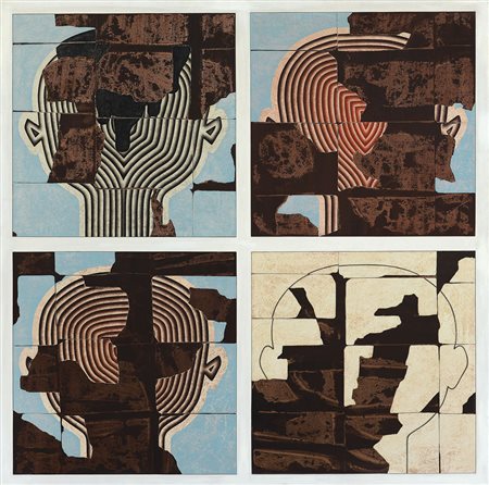 CAGNONE ANGELO Carcare (Sv) 05/03/1941Frammenti-composizione, 1971olio su...