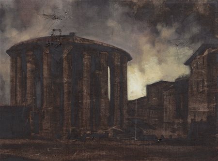 PIGNATELLI LUCA Milano 22/06/1962Roma, tempio di Vesta, 2001olio su telone di...