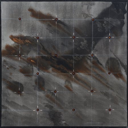 BIGGI GASTONE Roma 12/02/1925Horn, 1989olio su tela cm. 100x100, firma,...