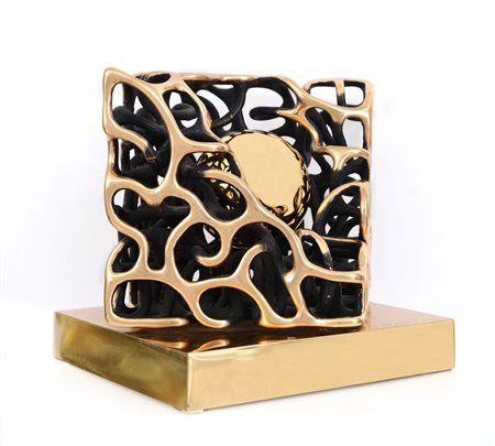 MEGGIATO GIANFRANCO Venezia 1963Cubo con sfera, 2008/2009fusione in bronzo a...