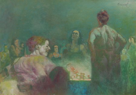 EZEQUIEL LOPEZ GARCIA Cadice 18/06/1940Senza titoloolio e tecnica mista su...