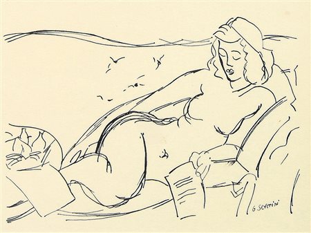 SEVERINI GINO Cortona (Ar) 07/04/1883 - Parigi (Francia) 26/02/1966Nudo...