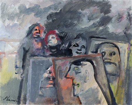 MACCARI MINO Siena 24/11/1898 - Roma 17/06/1989Personaggi, anni '80olio su...