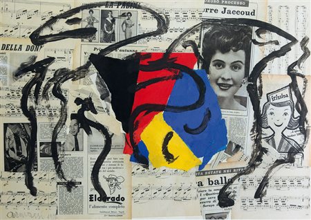 CARMASSI ARTURO Lucca 02/07/1925Senza titolo, 1977tecnica mista e collage su...