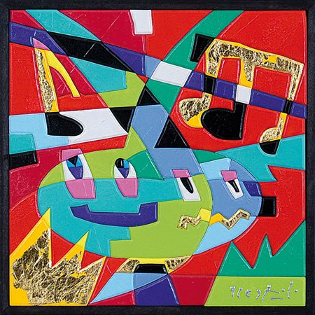 NESPOLO UGO Mosso Santa Maria (Bi) 29/08/1941Due noteacrilici ed intarsio su...