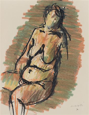 MORLOTTI ENNIO Lecco 21/09/1910 - Milano 15/12/1992Nudo, 1988pastelli ad olio...