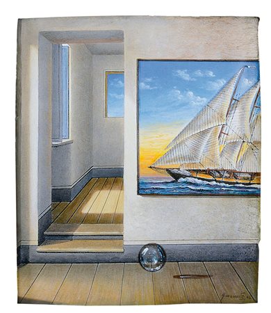 NUNZIANTE ANTONIO Napoli 1956Il viaggio, 2006maiolica cm. 35x30, firma e anno...