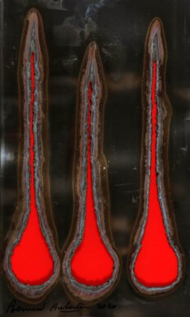 Bernard Aubertin 1934 " Fer Brulé ", 2010 Lamiera bruciata e forata, cm. 49 x...