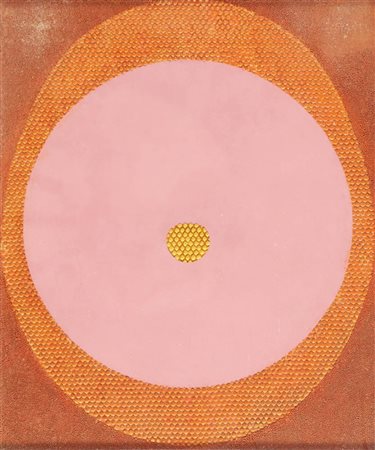 Nobuya Abe 1913 - 1971 " R. 19 ", 1965 Tecnica mista e rilievi su tavola, cm....