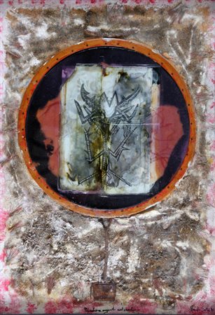 Claudio Costa 1942 - 1995 " Maschera argento nel cerchio ", 1989 Vetro,...