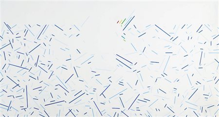 Beppe Bonetti 1951 " Pastellato ", 1991 Acrilico su tela, cm. 72 x 132...