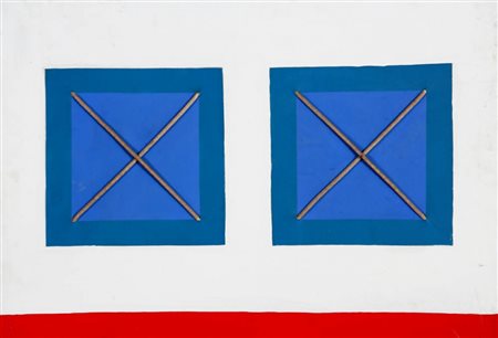 Jack Clemente 1926 - 1976 " Souvenir 27 ", 1966 Olio e corde su tela, cm. 70...