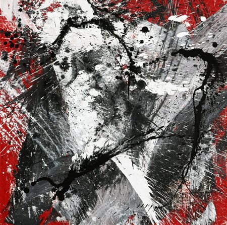 Toti Scialoja 1914 - 1998 " Composizione ", 1991 Vinavil su tela, cm. 50 x 50...