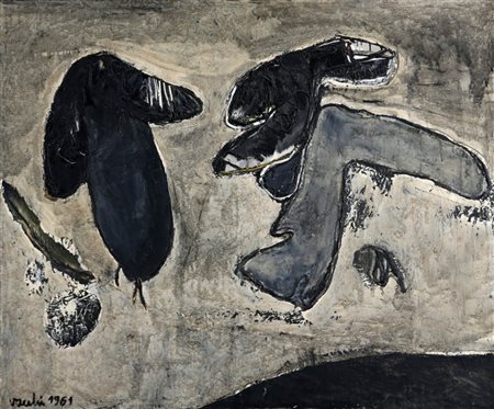 Sergio Vacchi 1925 Senza titolo, 1961 Olio su tela, cm. 100 x 120 Firmato e...