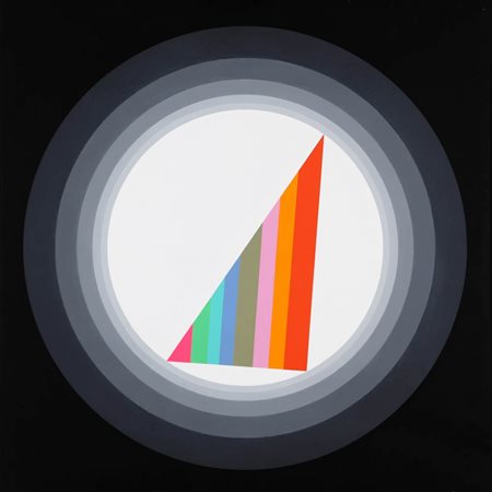 Eugenio Carmi 1920 " Triangolo sul bianco ", 1973 Acrilico su tela, cm. 80 x...