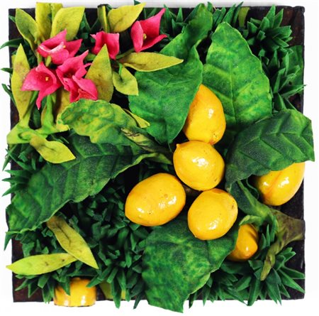 Piero Gilardi 1942 " Nespole e buganvillea ", 1995 Scultura in poliuretano...