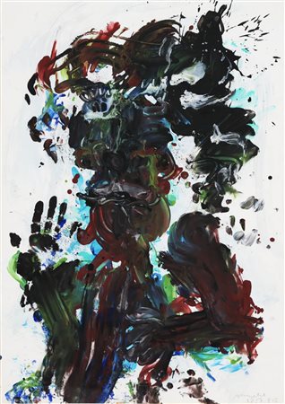 Otto Muhl 1925 - 2013 Senza titolo, 1985 Tecnica mista e acrilico su carta,...