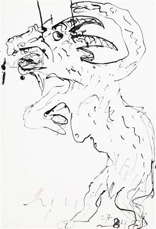 Otto Muhl 1925 - 2013 Senza titolo, 1984 Inchiostro su carta, cm. 88 x 60...