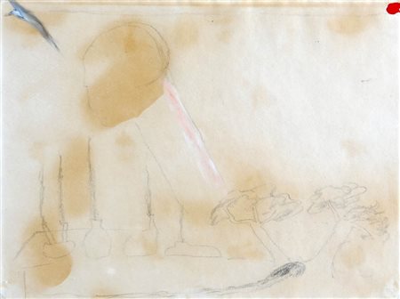 Enzo Cucchi 1949 Senza titolo, 1979 Tecnica mista su carta, cm. 30 x 40...