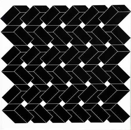 Franco Grignani 1908 - 1999 " Psicoplastica 153 ", 1968 Acrilico su cartone...