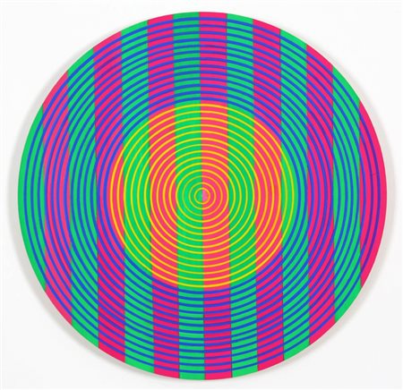 Edoardo Landi 1937 " Struttuva visuale + influenza cromatica ", 1960 Acrilico...