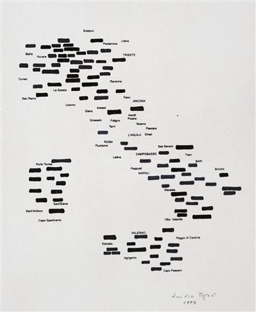 Emilio Isgro 1937 " Trieste Italia ", 1997 Tempera e china su carta, cm. 27 x...