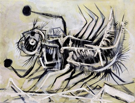 Cesare Peverelli 1922 - 2000 Senza titolo, anni '50 Olio su tela, cm. 30 x...