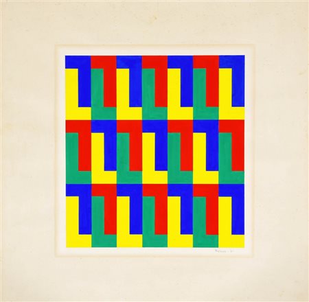 Mario Ballocco 1913 - 2008 Senza titolo, 1961 Tempera su cartoncino, cm. 49,5...