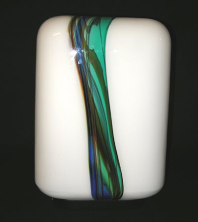 Lampada da tavolo di design in vetro policromo. Alt. cm36