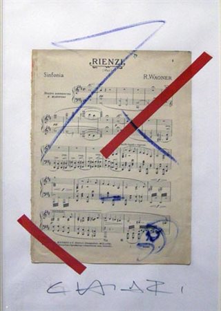 Giuseppe Chiari (Firenze, 1926). Spartito. Tecnica mista su spartito...