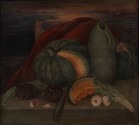 Eugenio Viti (Napoli, 1881 – 1952). Natura morta. Olio su tela, firma in...