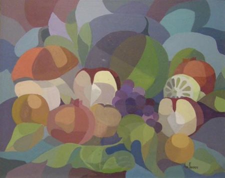 Anna D’Arienzo. Natura morta. Olio su tela firmato in basso a destra, con...