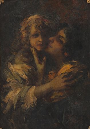 Salvatore Balsamo (Napoli, 1894 – 1922). Maternità. Olio su tela, firma in...