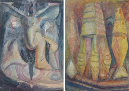 Alberto Bragaglia (Frosinone, 1896 - Anzio, 1985). Monumenti; Astratto. Opera...