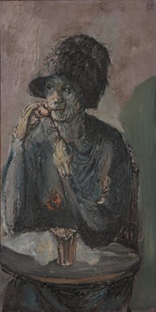 Spartaco Zianna (Sec. XX). Ritratto di donna. 1959. Olio su tela, firma e...