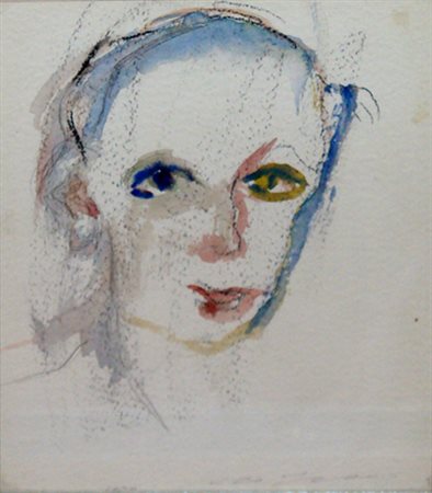 Ernesto Treccani (Milano, 1920 - 2009). Figura, 1929. Tecnica mista su...