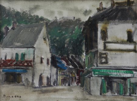 Amadeo Ruggiero (Tunisi, 1912). Alta Savoia. Olio su cartoncino telato, firma...