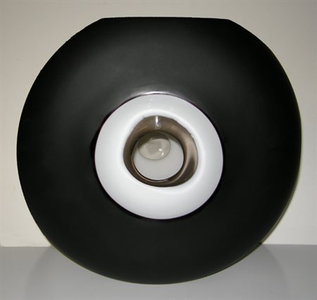 Vaso in vetro policromo di Murano, firmato Mian Giuliano. Design degli anni...