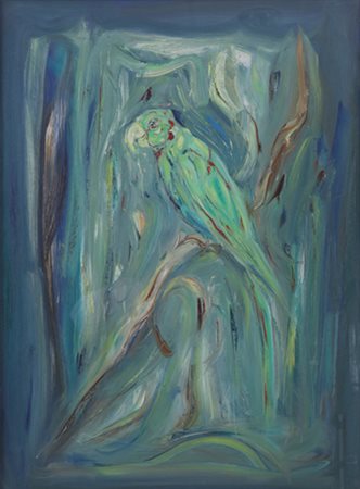 Giovanni Stradone (Nola, 1911 - Roma, 1981). Pappagallo,’57. Olio su tela,...