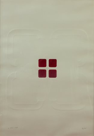 Aldo Calò (San Cesario, 1910 - Roma, 1983). Composizione, ’69. Litografia in...