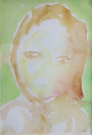 Virgilio Guidi (Roma, 1891- Venezia, 1984). Figura, anni ’80. Disegno a...