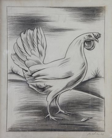 Gregorio Sciltian (Rostov, 1900 – Roma, 1985). Gallina,’71. Disegno a...