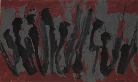 Toti Scialoja (Roma, 1914 – 1998). Composizione, 1983. Olio, tempera, sabbia...