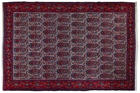 SENNEH Persia occidentale (Reg. Kurdistan)Di vecchia manifattura.Cm. 248x168,...