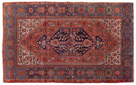 BIJAR Persia occidentale (Reg. Kurdistan)Di antica manifattura. Fine '800.Cm....