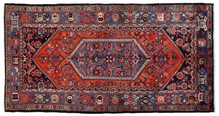 KOLIAI Persia occidentale (Reg. Kurdistan)Di vecchia manifattura.Cm. 223x119,...