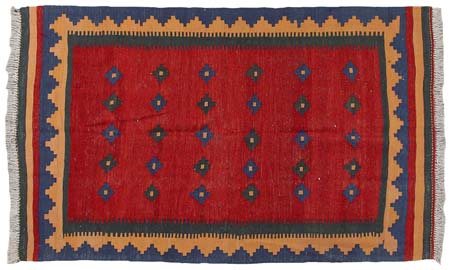 SHIRAZ Persia meridionale (Reg. Fars)Kilim di vecchia manifattura.Cm....