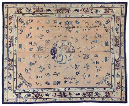 PEKINO Cina nord orientaleDi antica manifattura. 1880 ca.Cm. 290x240, mq. 6,96.