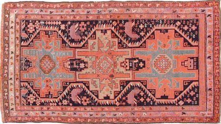 LESGHI Caucaso orientale (Reg. Kuba)Di antica manifattura, fine '800. Cm....